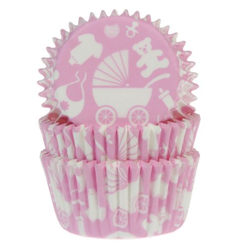Baking Cups Baby Roze pk/48 (House of Marie)