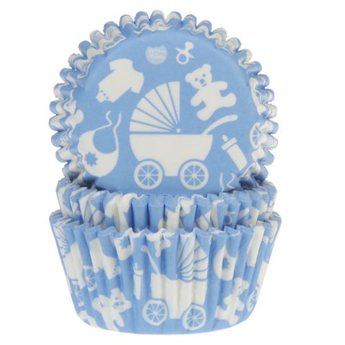 Baking Cups Baby Blauw pk/48 (House of Marie)